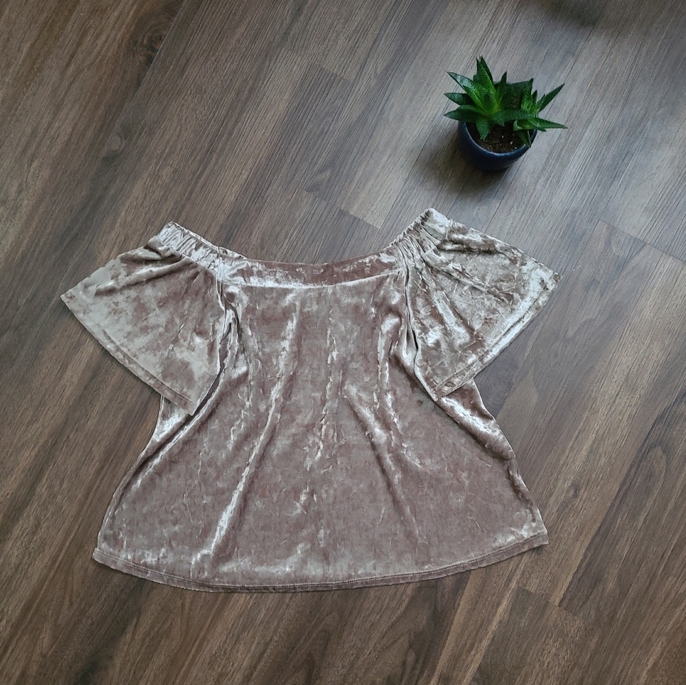 One Clothing LA Velvet Off the Shoulder Top